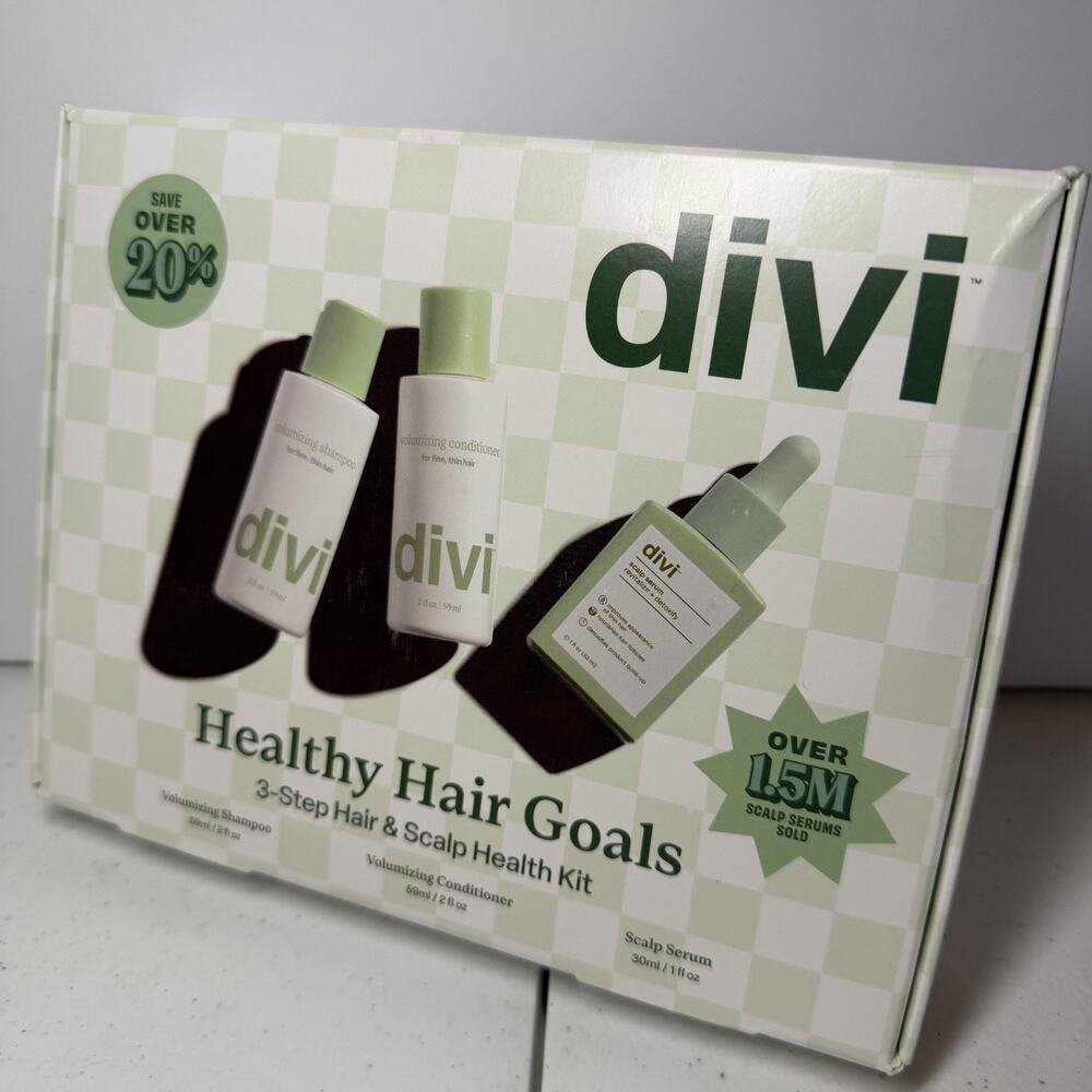 DIVI - Healthy Hair Goals - 3-Step Hair & Scalp Health Kit - 3 Piece Set NIB
